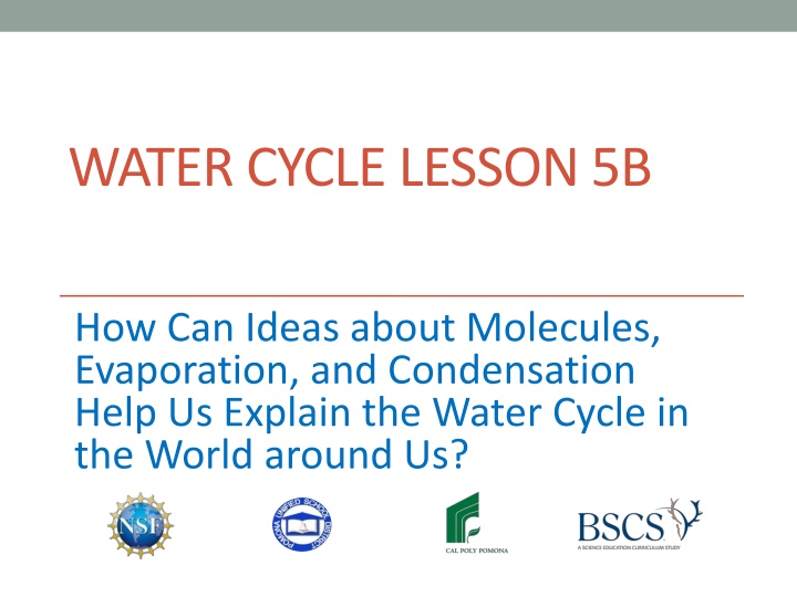 water cycle lesson 5b