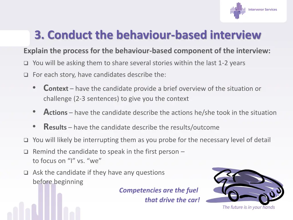 3 conduct the behaviour based interview