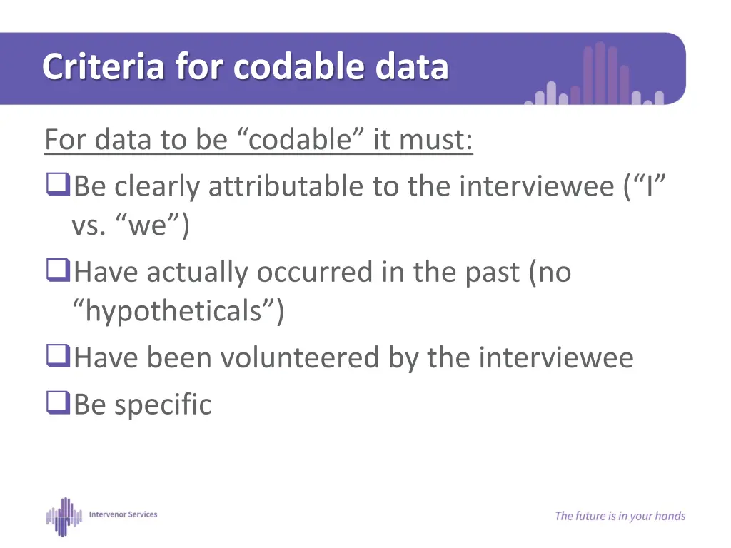 criteria for codable data