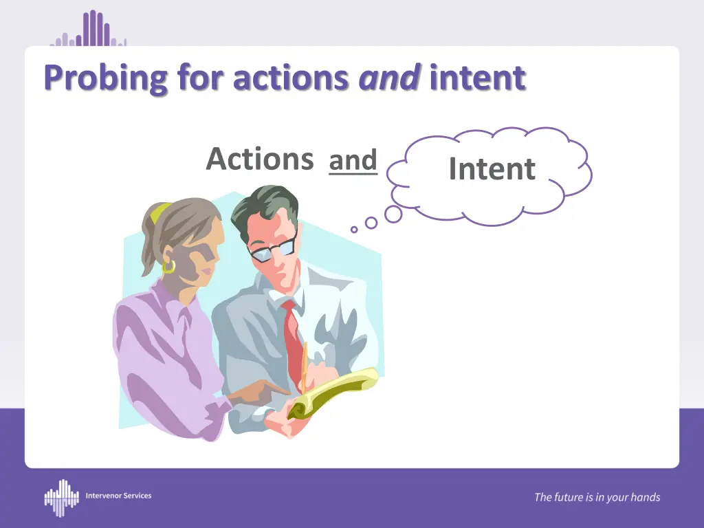probing for actions and intent