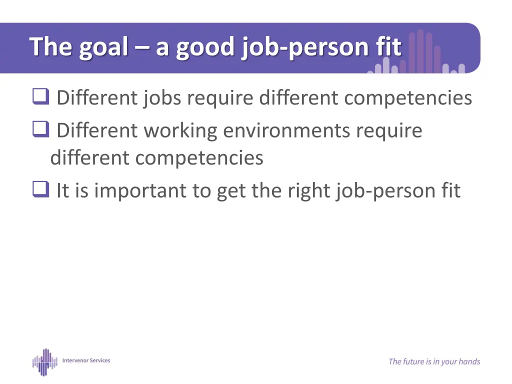 the goal a good job person fit
