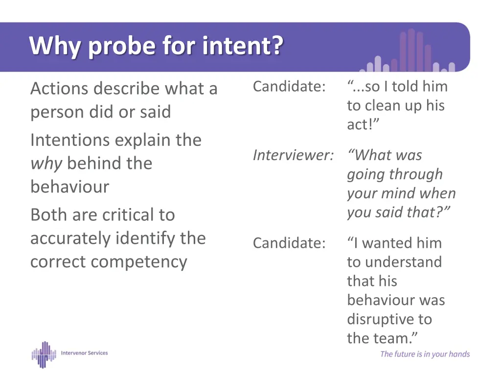 why probe for intent