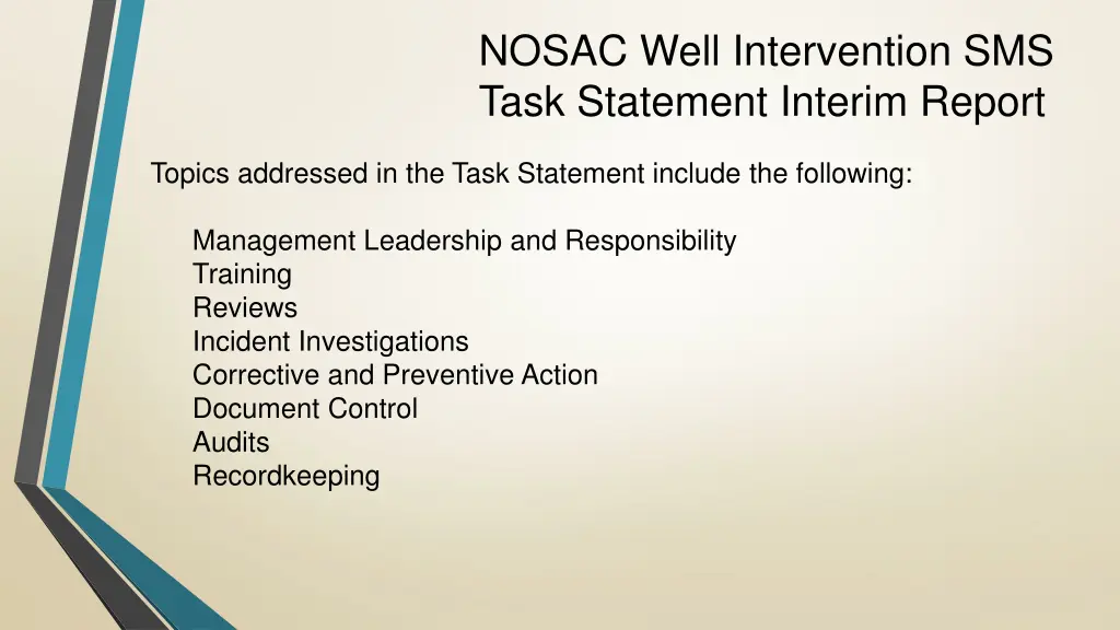 nosac well intervention sms task statement 3