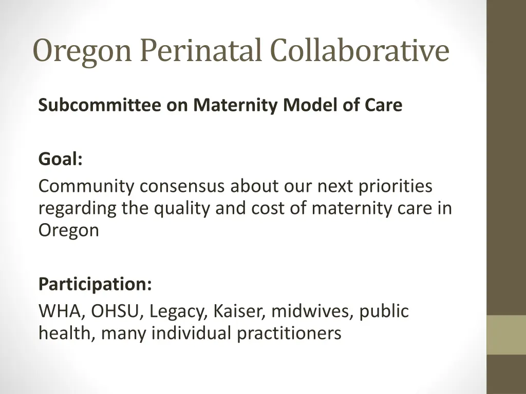 oregon perinatal collaborative
