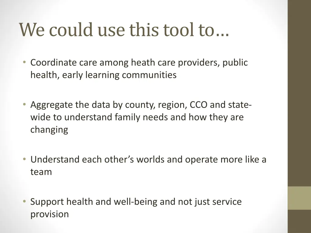 we could use this tool to