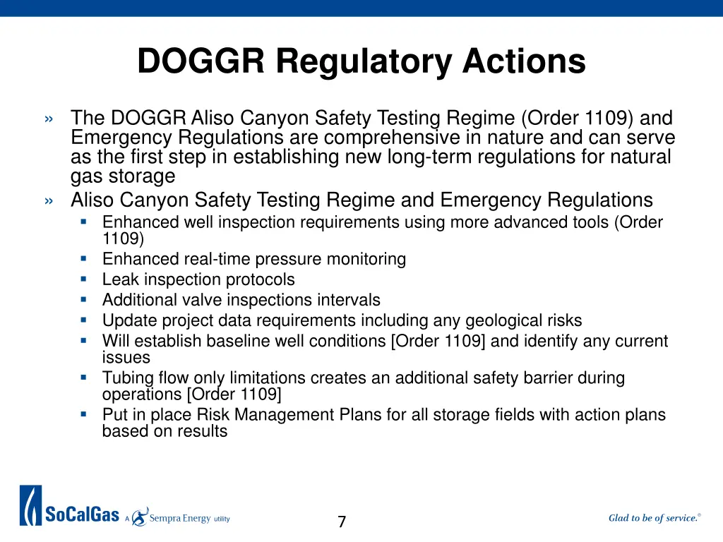 doggr regulatory actions 1
