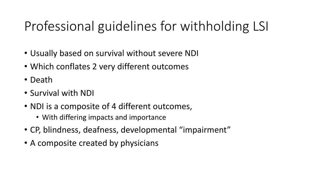 professional guidelines for withholding lsi