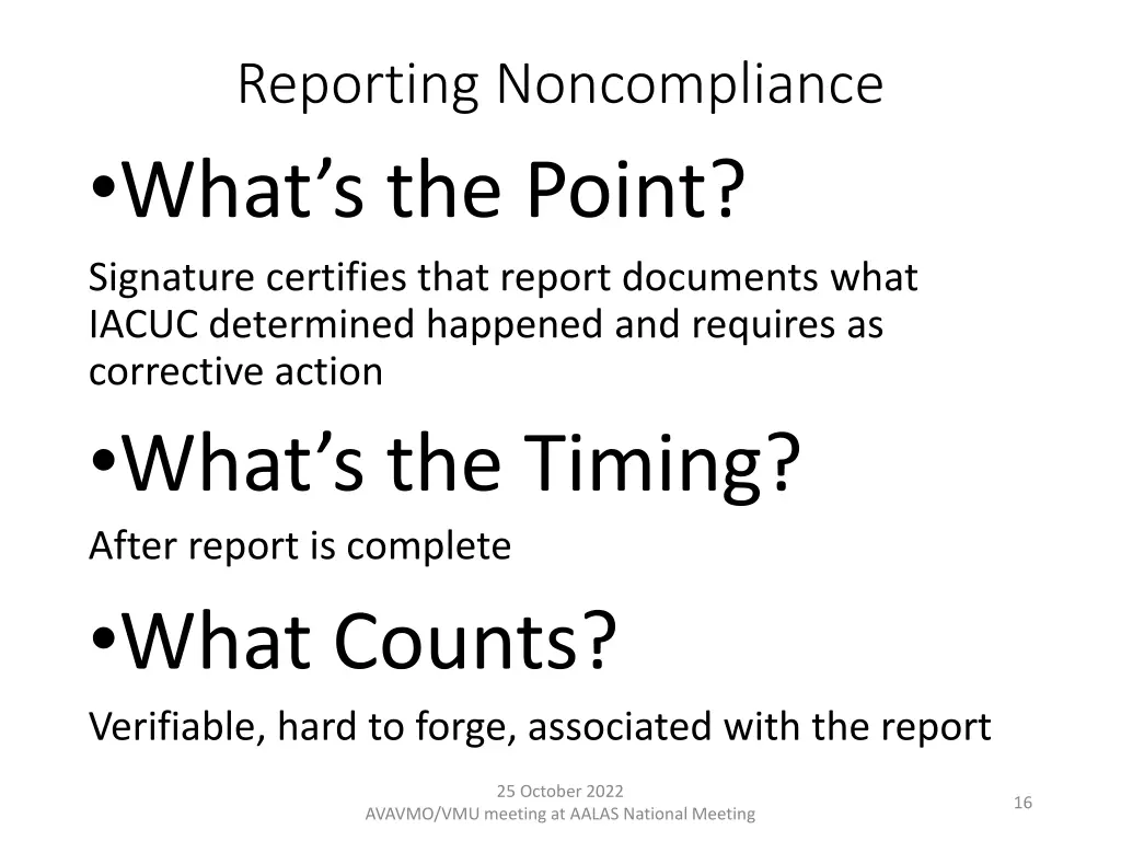 reporting noncompliance