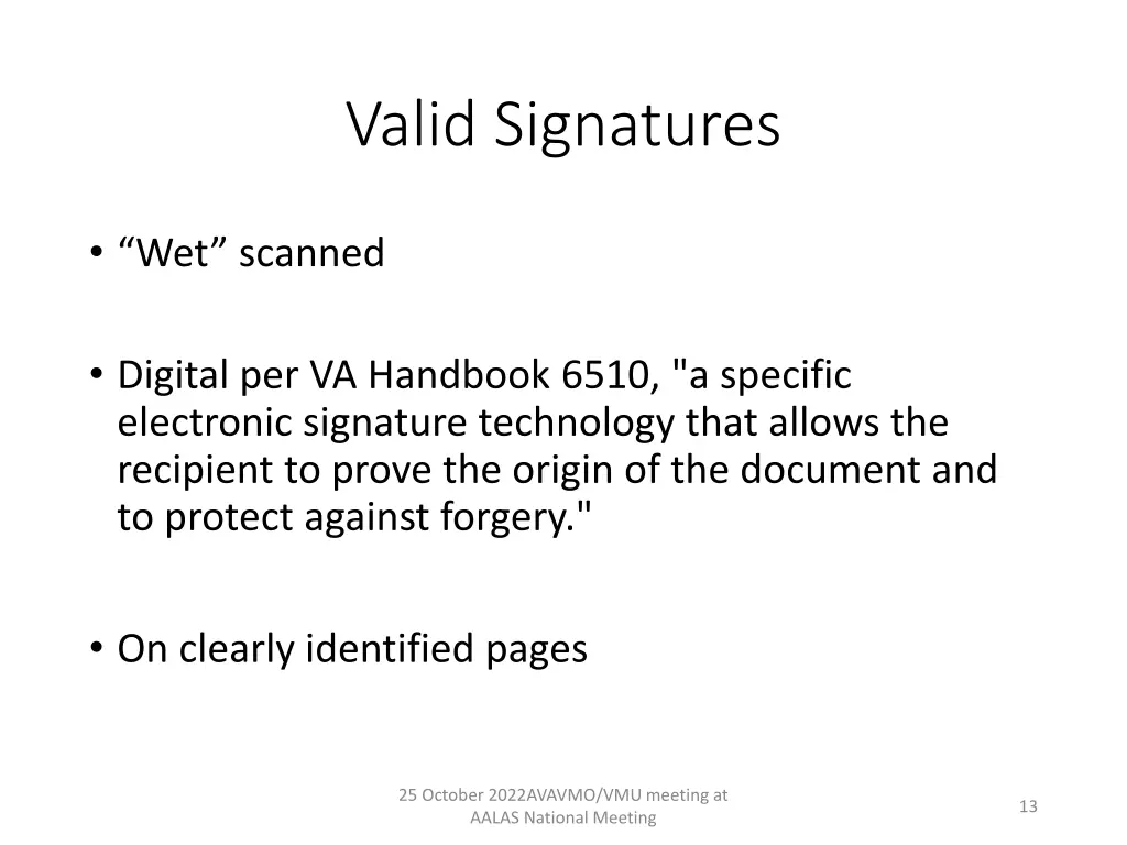 valid signatures