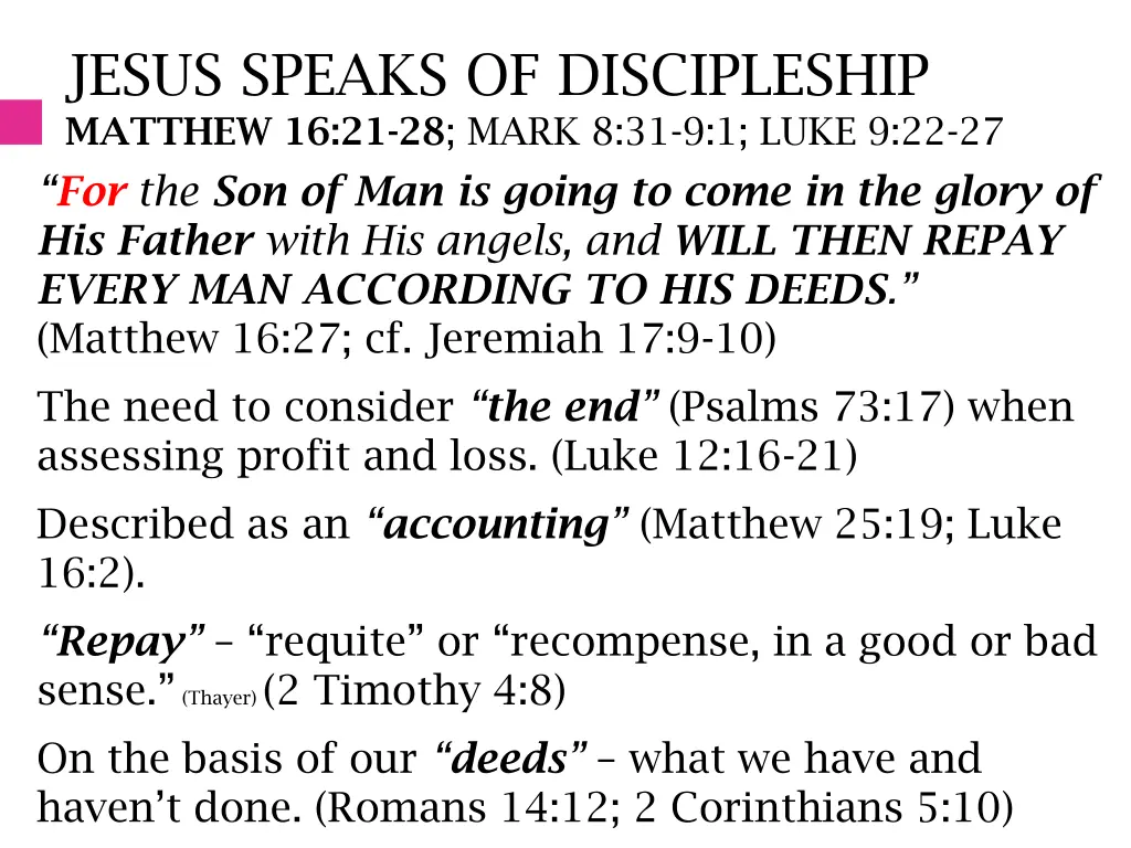 jesus speaks of discipleship matthew 5