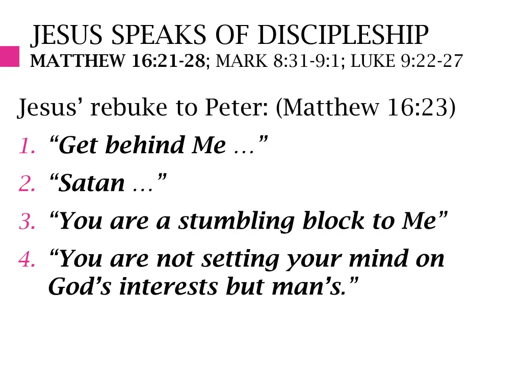 jesus speaks of discipleship matthew