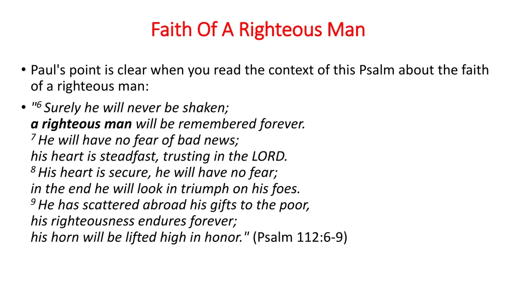 faith of a righteous man faith of a righteous man 1