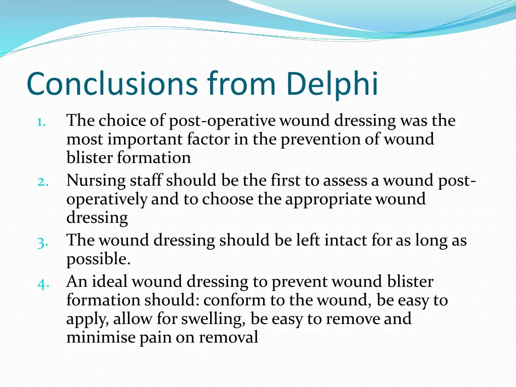 conclusions from delphi