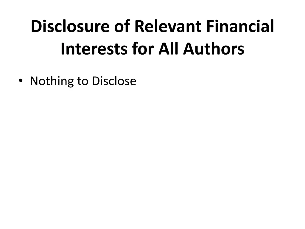 disclosure of relevant financial interests