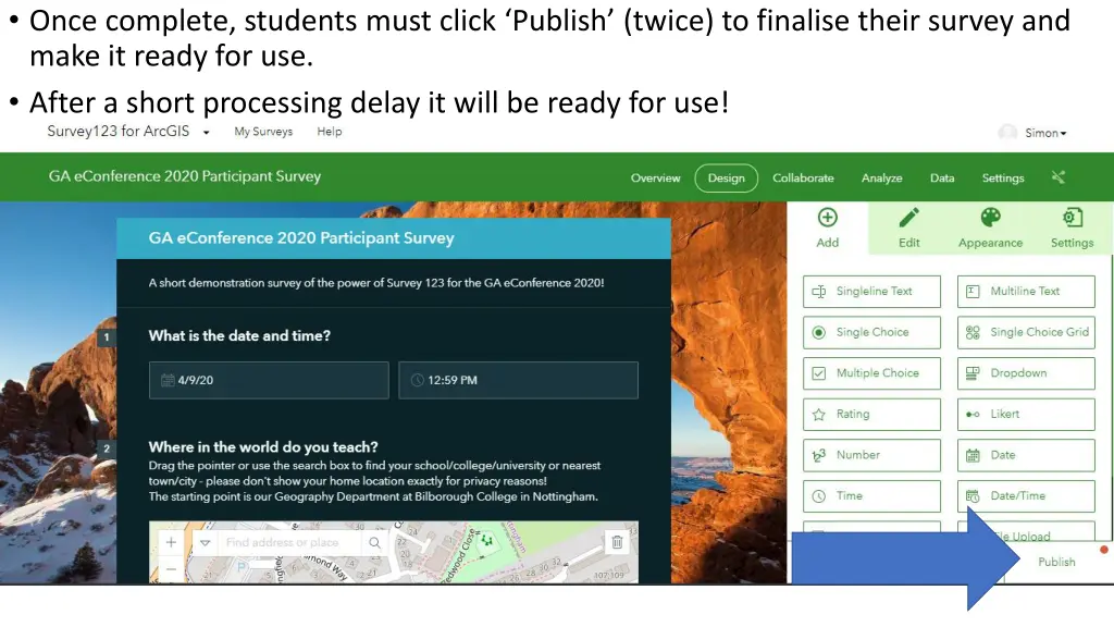 once complete students must click publish twice