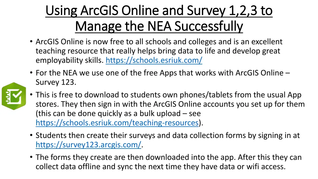 using arcgis online and survey 1 2 3 to using