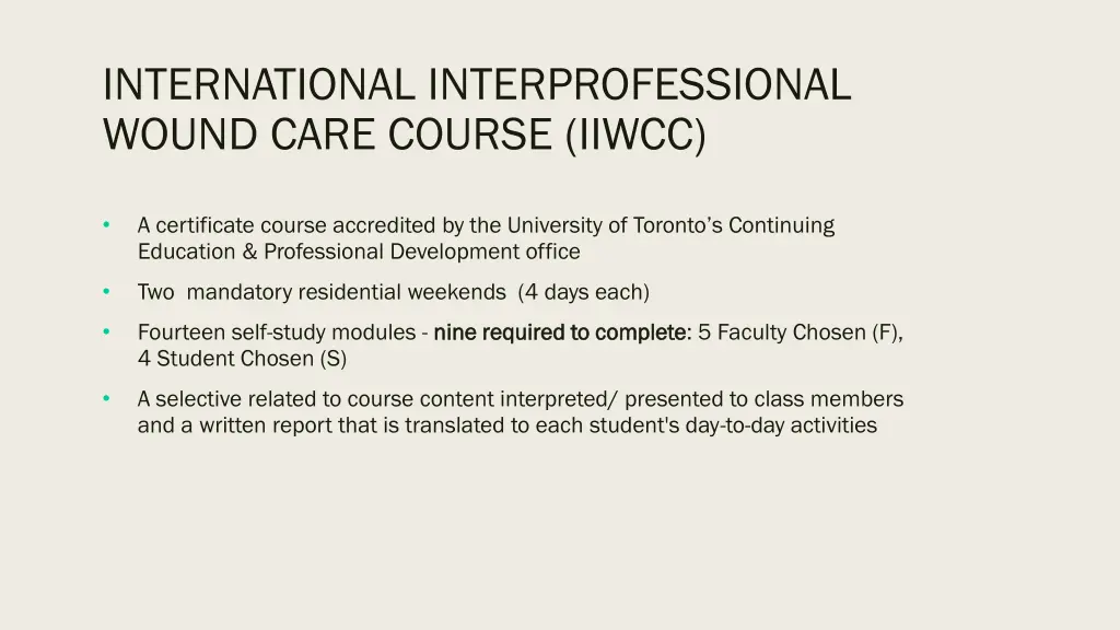 international interprofessional wound care course