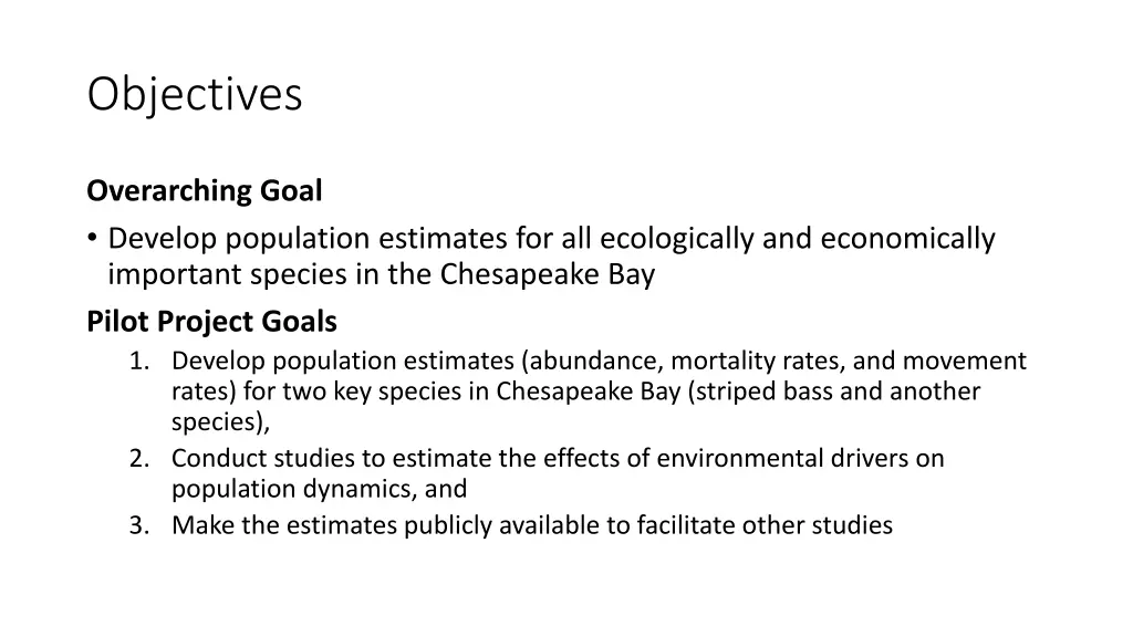 objectives