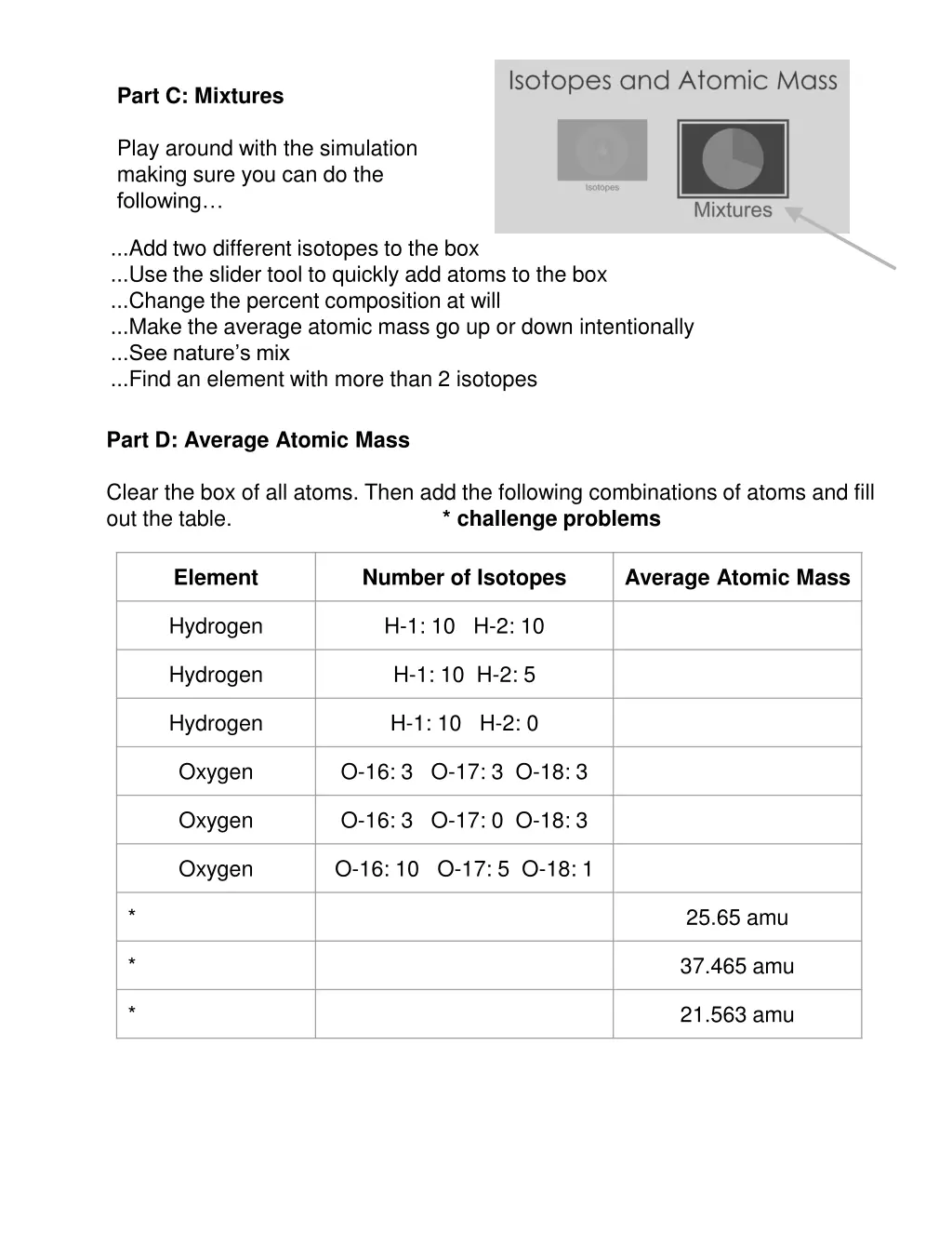 part c mixtures