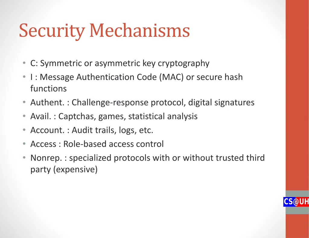 security mechanisms