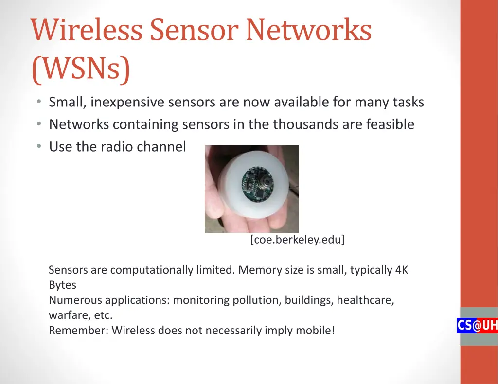 wireless sensor networks wsns small inexpensive