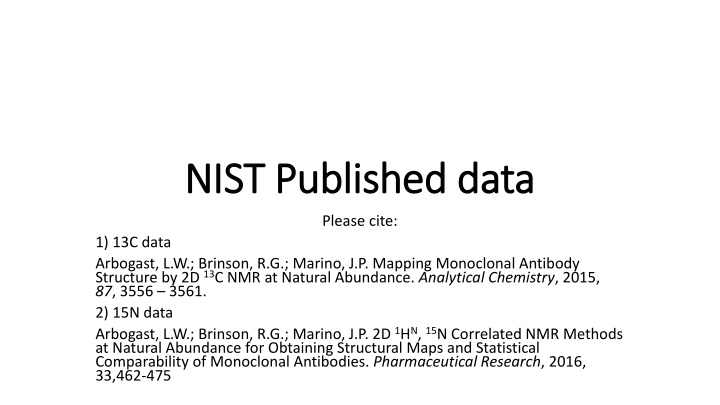 nist published data nist published data