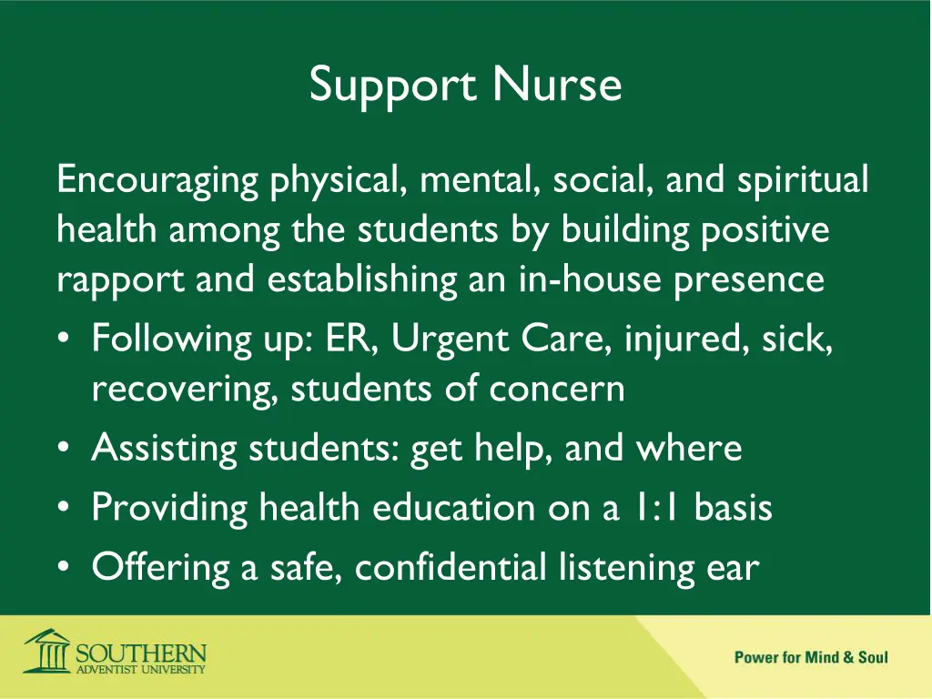 support nurse