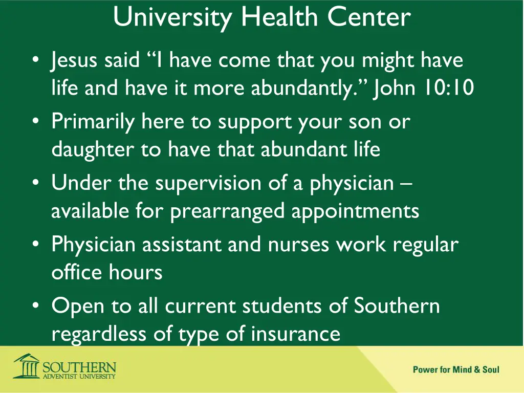 university health center