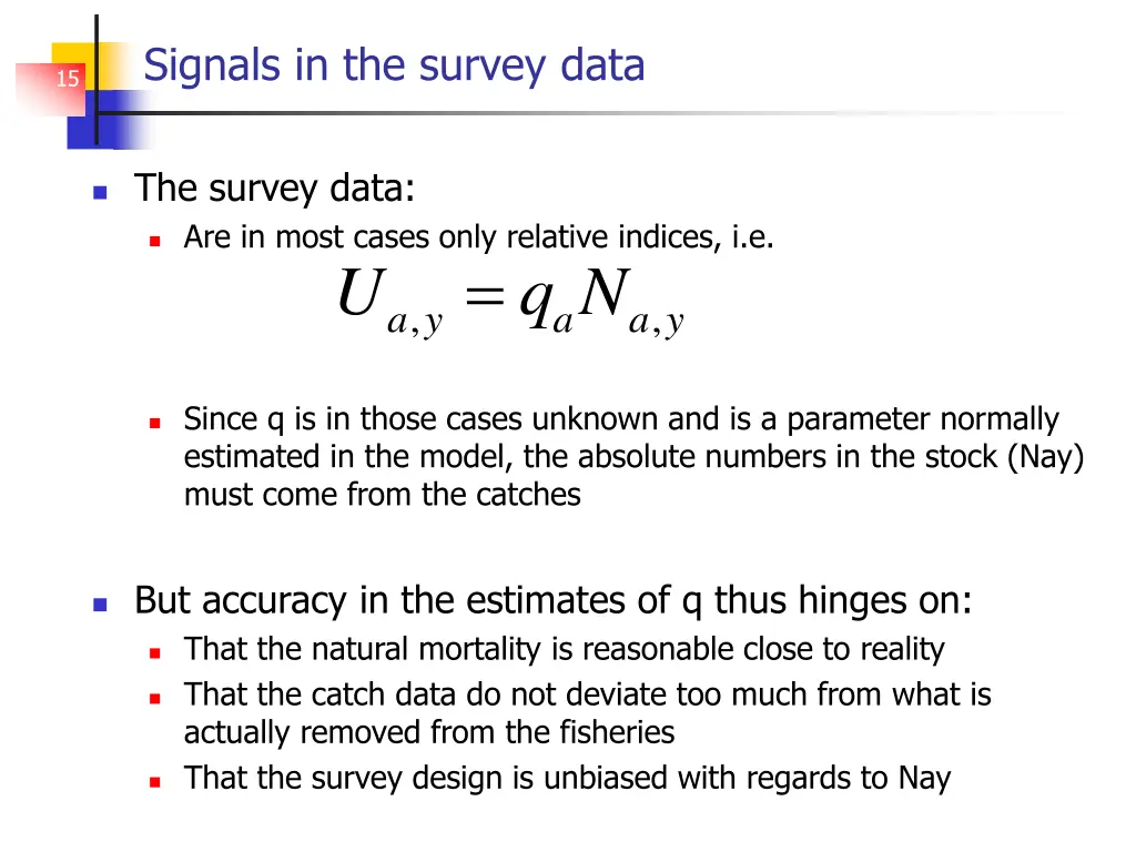 signals in the survey data