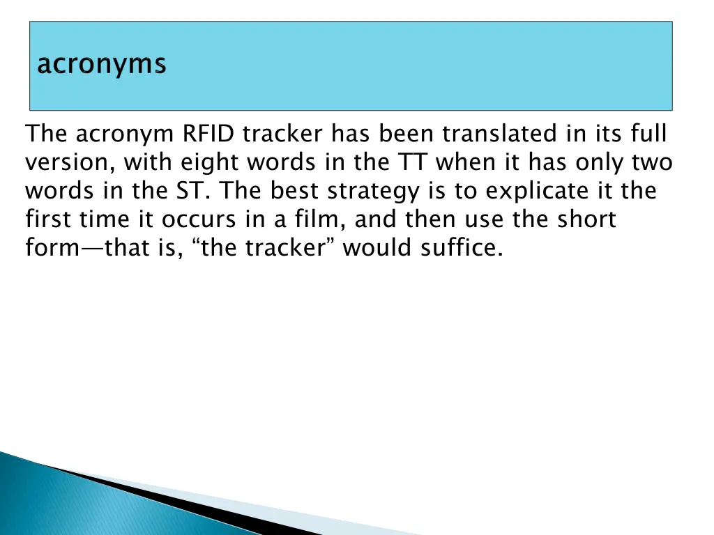 the acronym rfid tracker has been translated