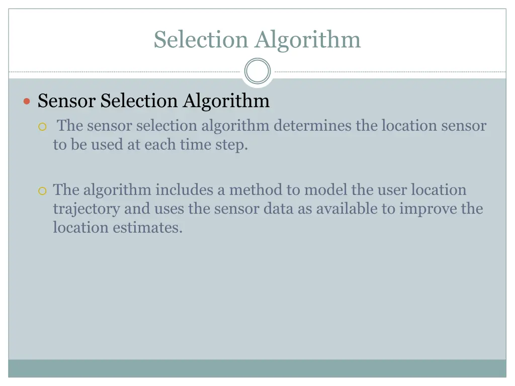 selection algorithm