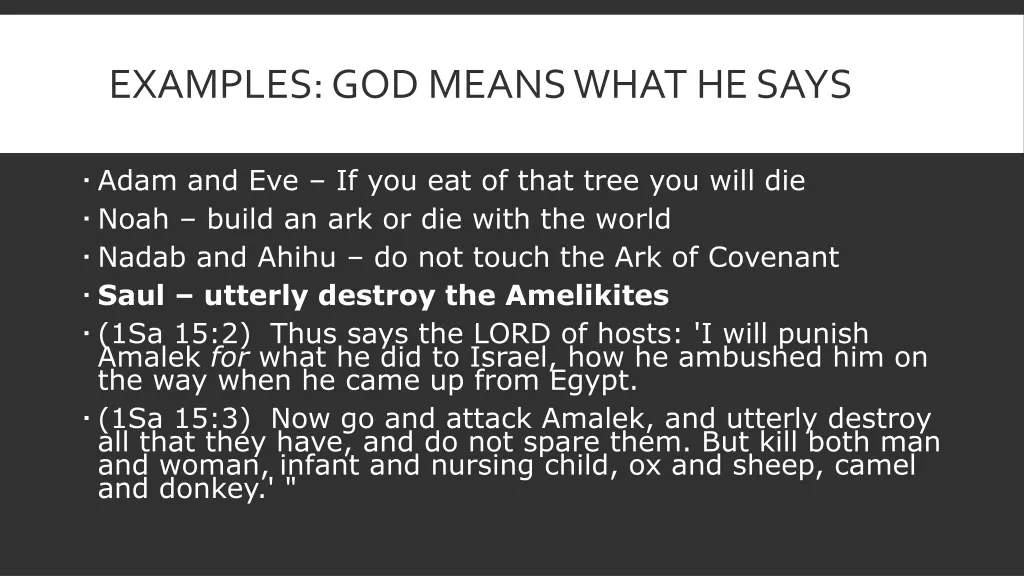 examples god means what he says 3