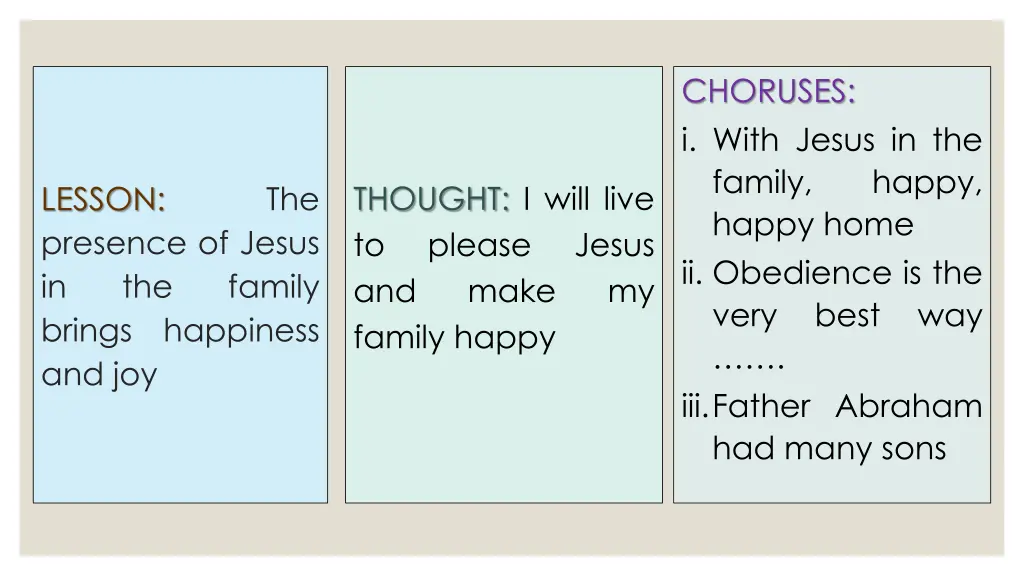 choruses i with jesus in the family happy home
