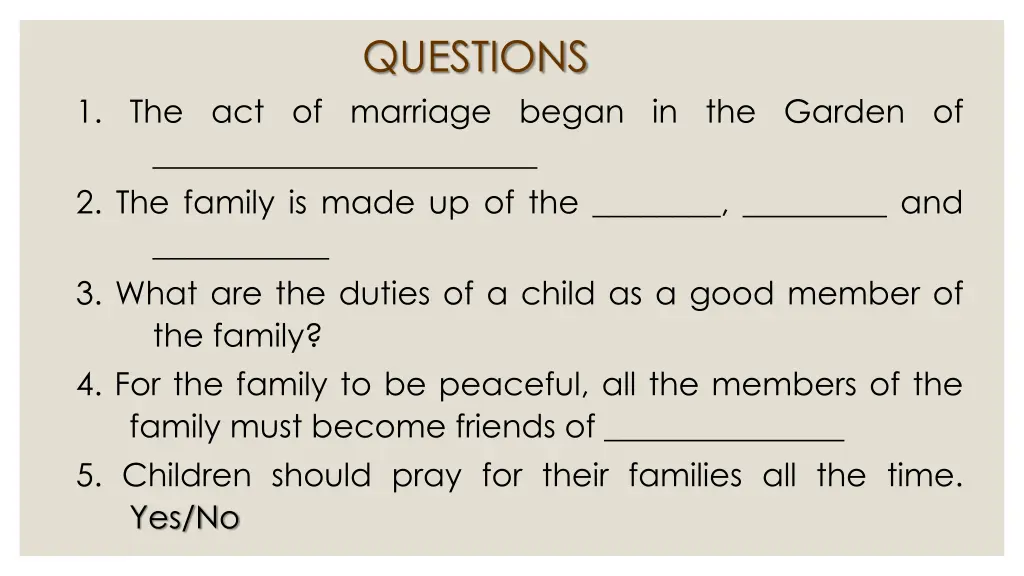 questions