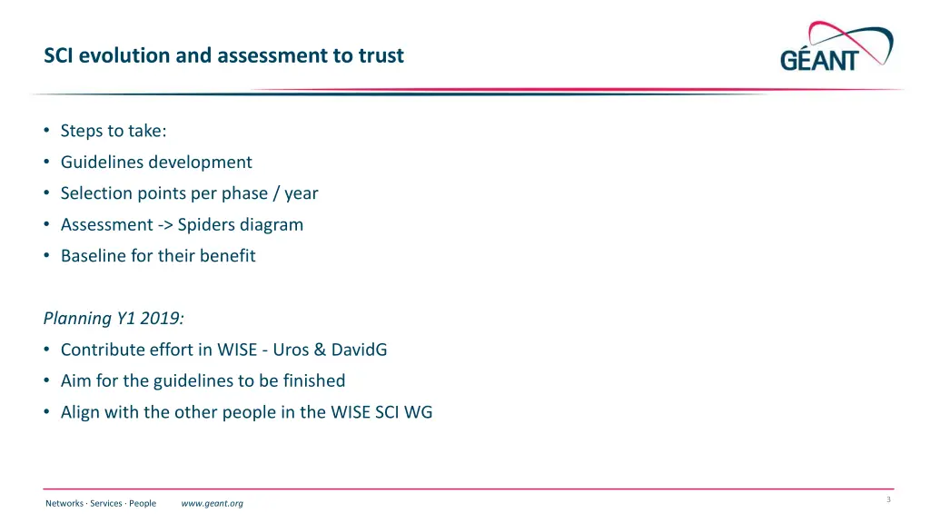 sci evolution and assessment to trust