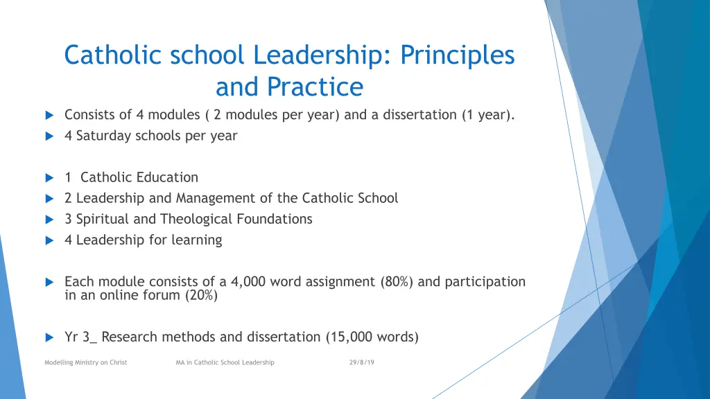 catholic school leadership principles