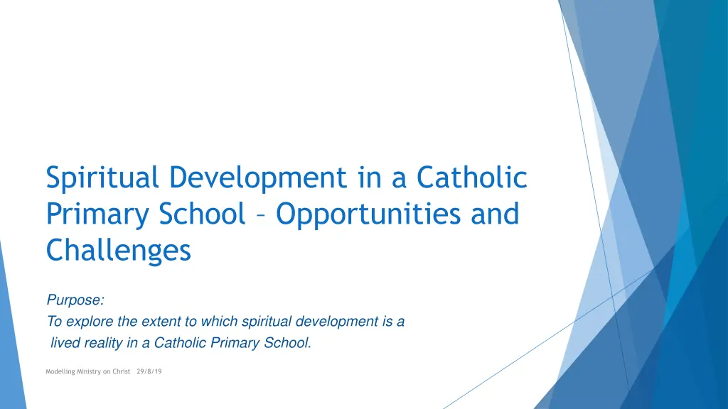 spiritual development in a catholic primary