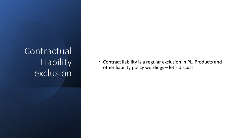 contractual liability exclusion