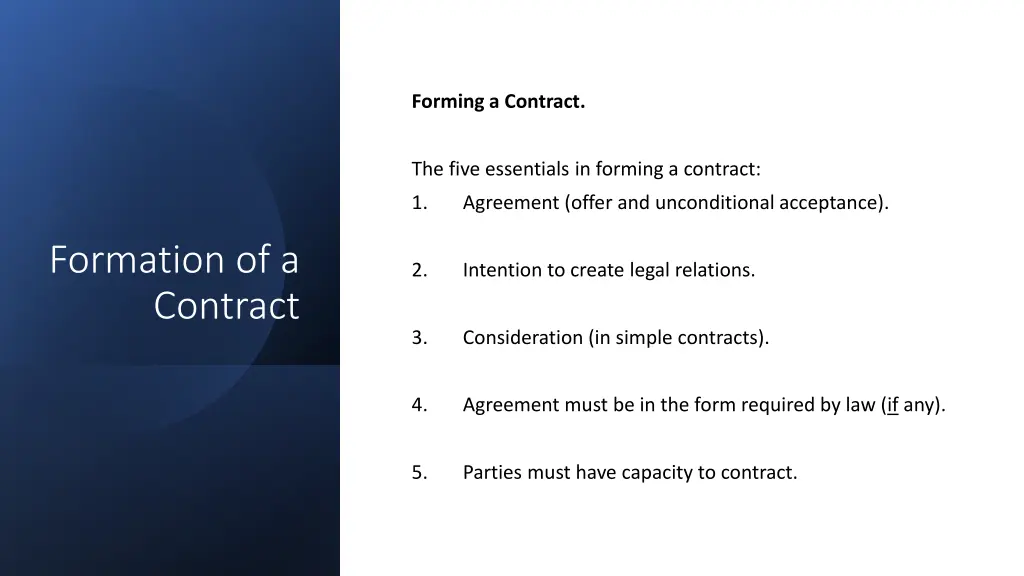 forming a contract