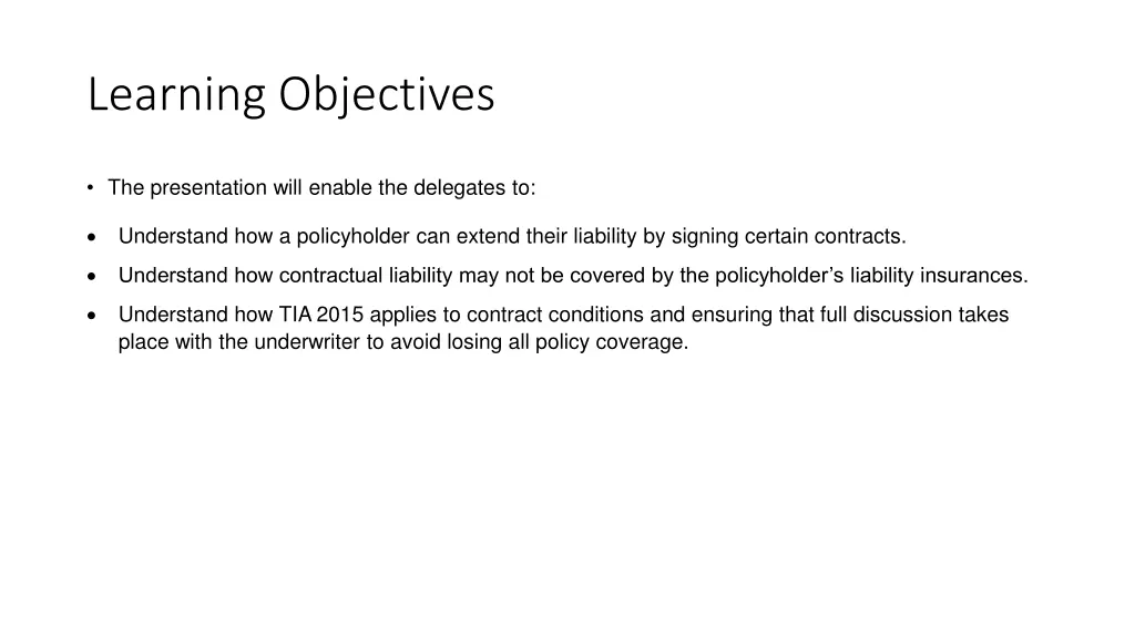learning objectives
