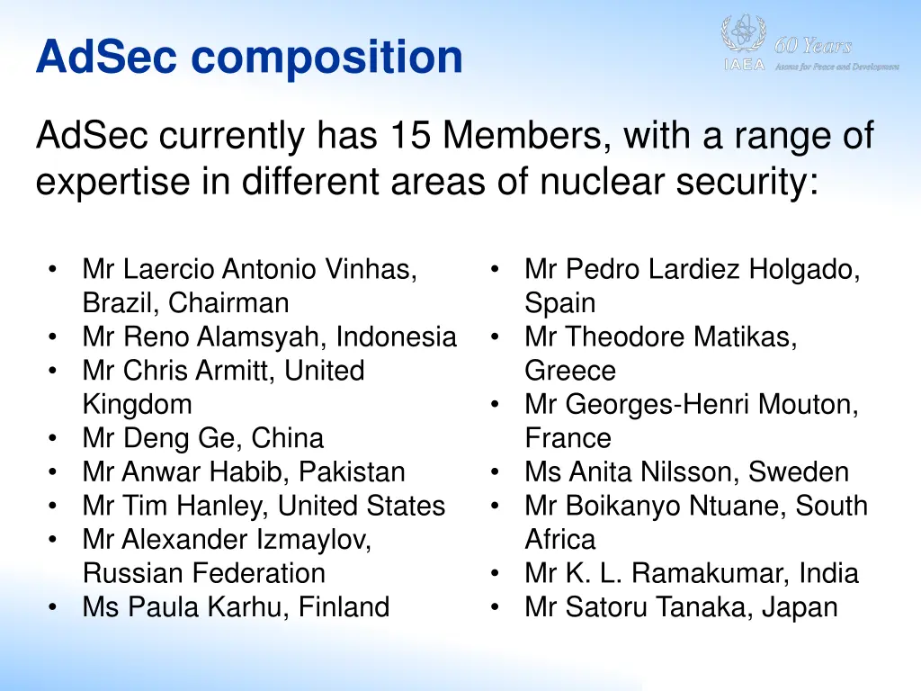 adsec composition