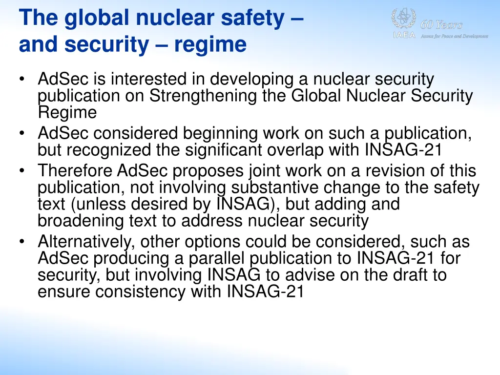 the global nuclear safety and security regime