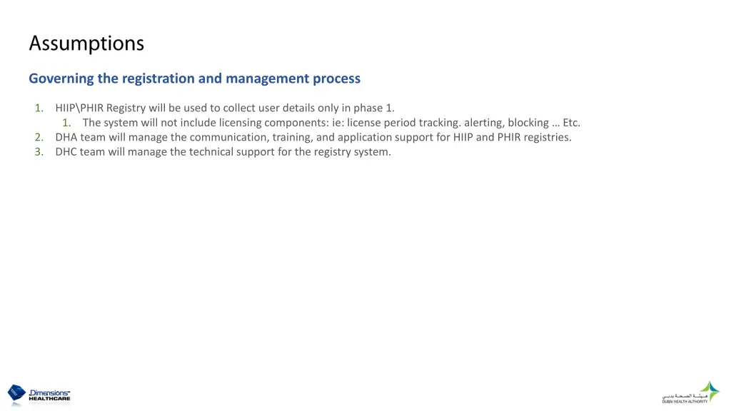 governing the registration and management process