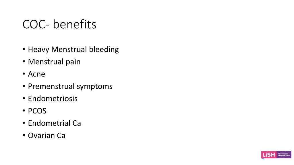 coc benefits