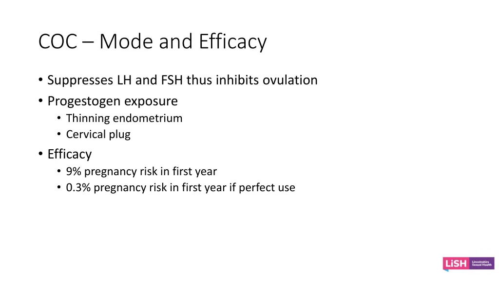 coc mode and efficacy