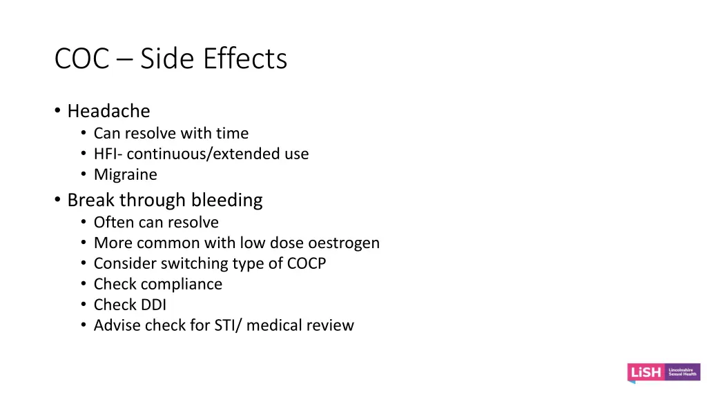 coc side effects