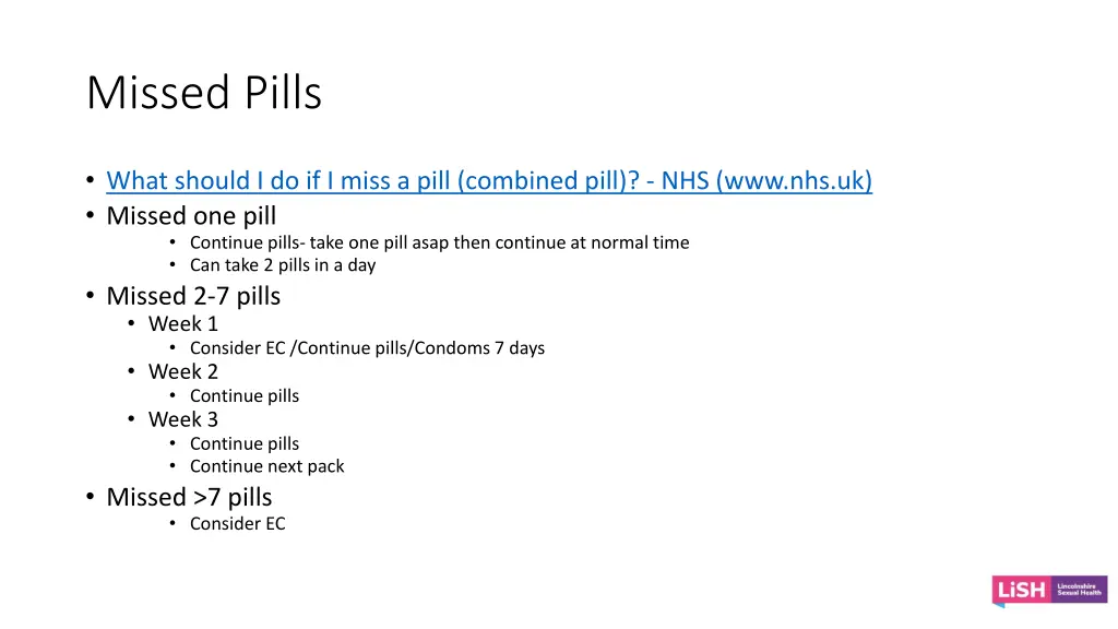 missed pills