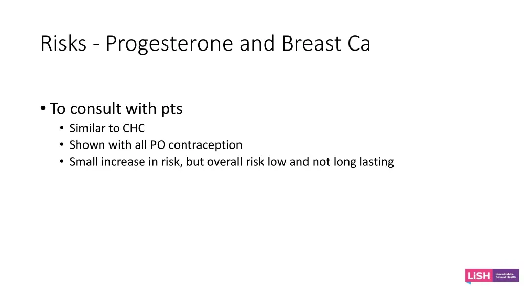 risks progesterone and breast ca