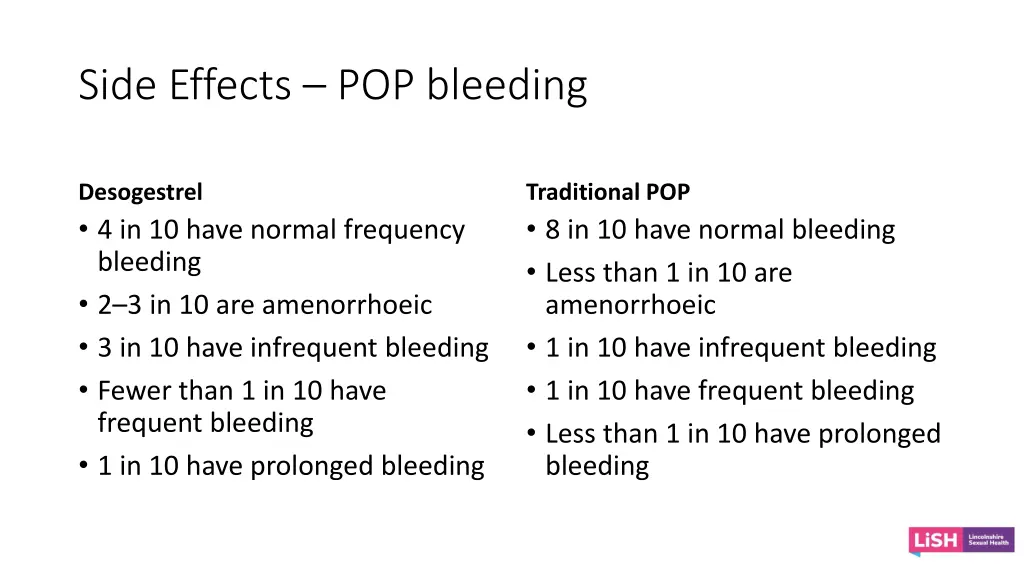 side effects pop bleeding