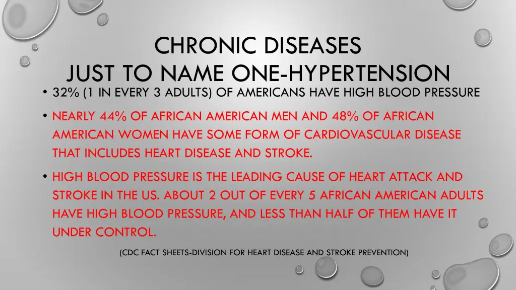 chronic diseases just to name one hypertension